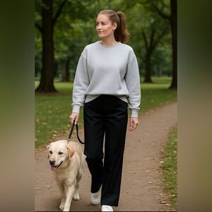 Vintage Cherokee black pinstripe trousers, pockets, zip & hook/eye, back pocket